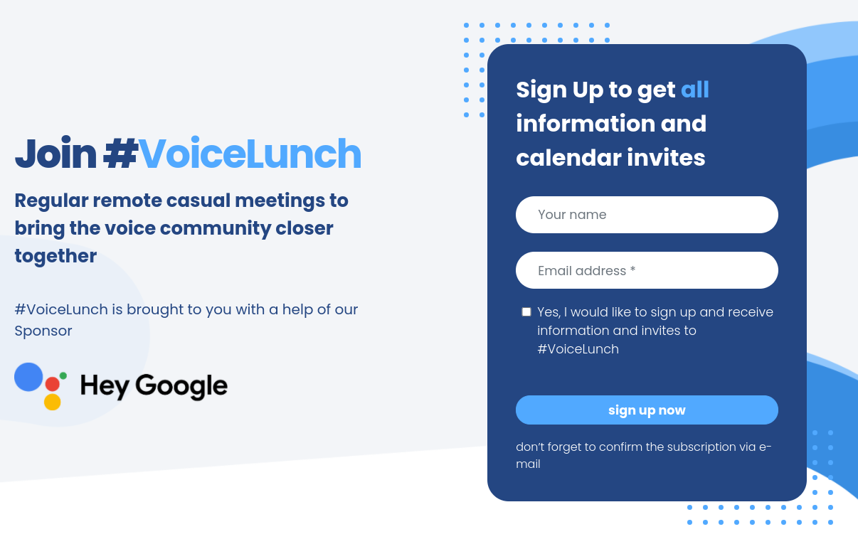 Anmeldung Voice Lunch