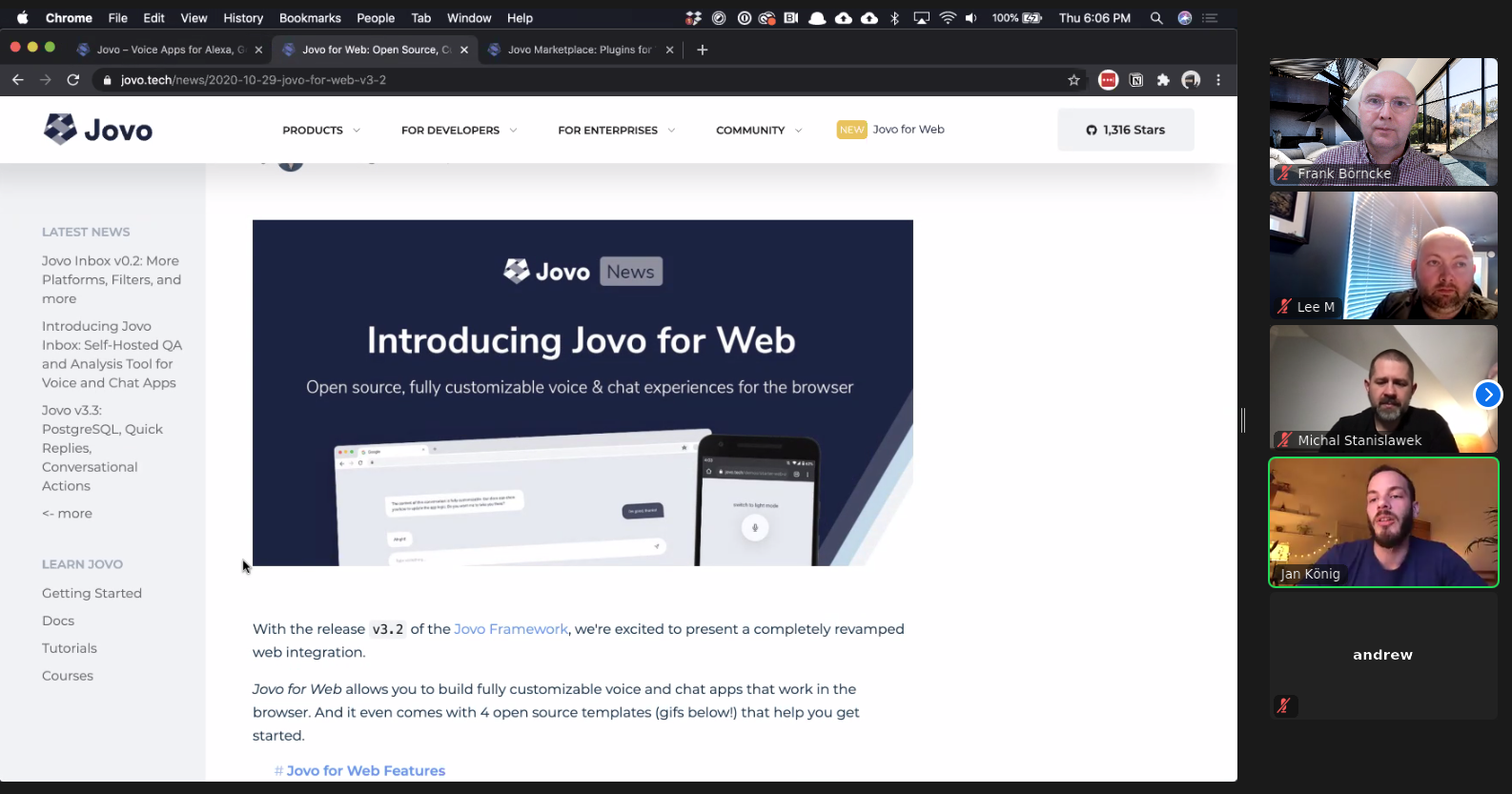 VoiceLunch Framework Jovo