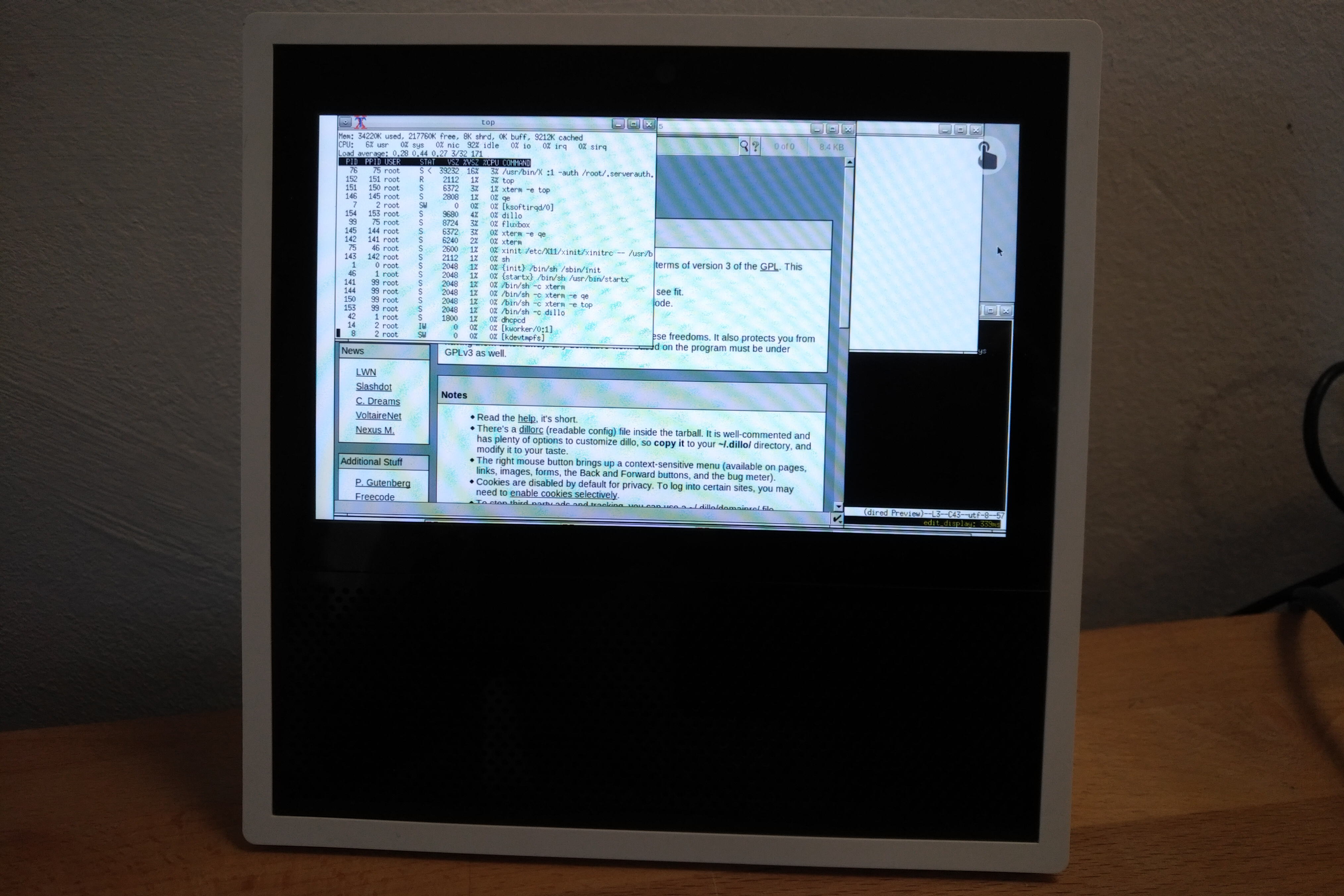 Echo Show running Linux and X Windows